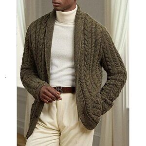 Ralph Lauren Purple Label Aran-Knit Cashmere Blazer Cardigan Sample - Med - NWT
